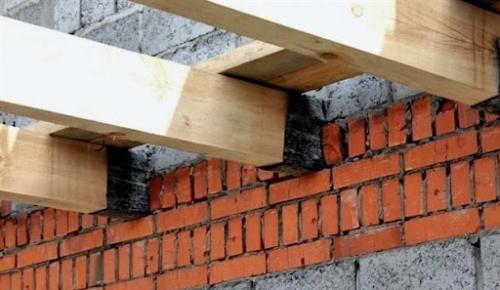 Крепление балок к стене. Опорное крепление