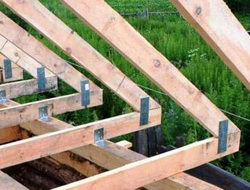 Крепление балок к стене. Опорное крепление