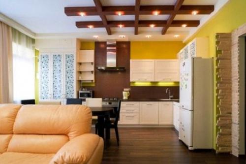 Фальшбалки на потолок из гипсокартона. Для чего делают 01