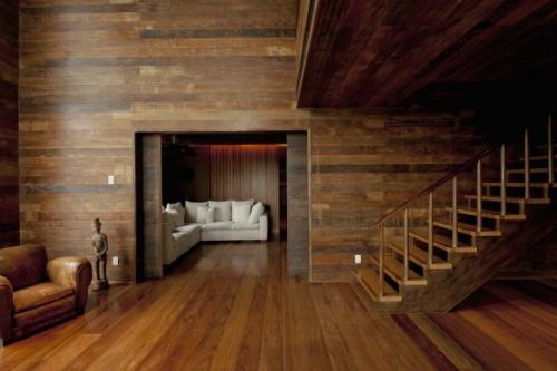 Отделка стен с помощью древесины. Фотографии интерьеров, которые отделаны древесиной