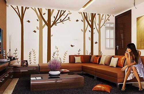 Дерево на стене в интерьере. Дерево на стене: 19 интересных идей для украшения интерьера 08
