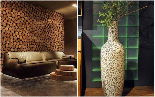 Красивый декор для дома из деревянных спилов.  Основные правила декорирования деревянными спилами