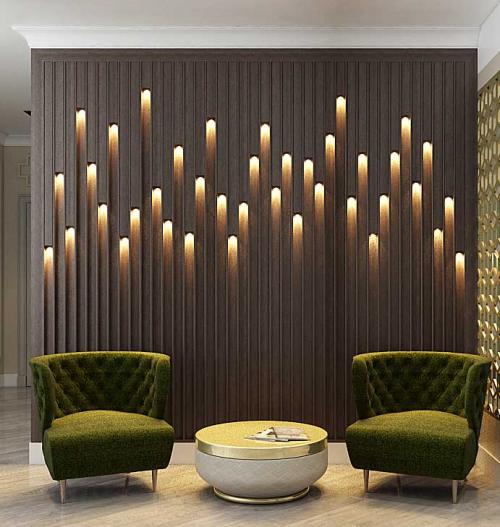 Декоративные рейки с подсветкой. Встроенный в рейку светодиодный профиль