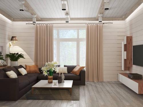 Декоративный брус в интерьере. Внутренняя отделка с фальшбрусом