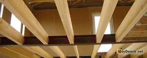 Установка балок перекрытия в деревянном доме. Технология монтажа перекрытий из дерева 06 Установка балок перекрытия в деревянном доме. Технология монтажа перекрытий из дерева 06