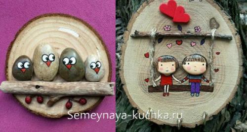 Поделки из дерева для детей. из спилов бревна.