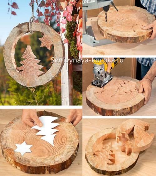 Поделки из дерева для детей. из спилов бревна.