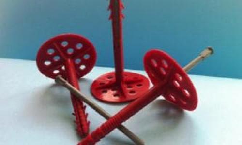 Крепление минеральной ваты дюбелями. Виды