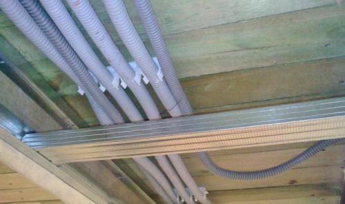 Потолок из гипсокартона своими руками в деревянном доме. Монтаж каркаса под гипсокартон на деревянный потолок