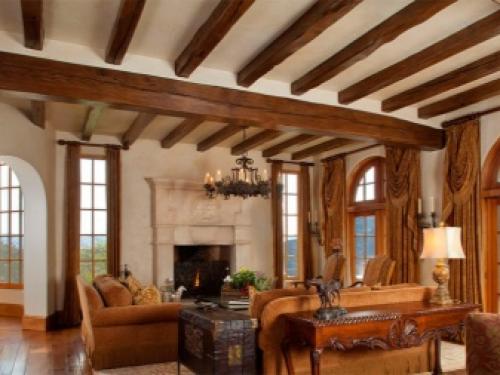Деревянные балки в интерьере. В каком интерьере используются потолочные балки 13 Деревянные балки в интерьере. В каком интерьере используются потолочные балки 13