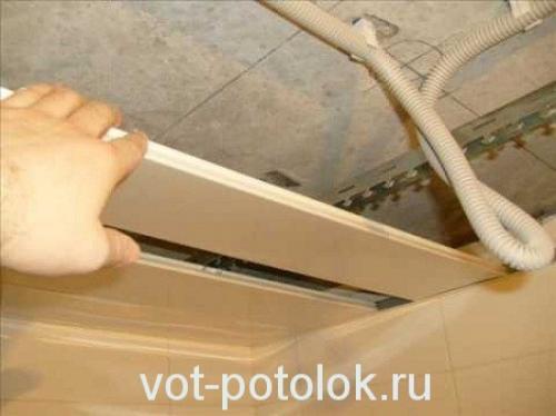 Реечный потолок в ванной установка. Расчет реечного потолка