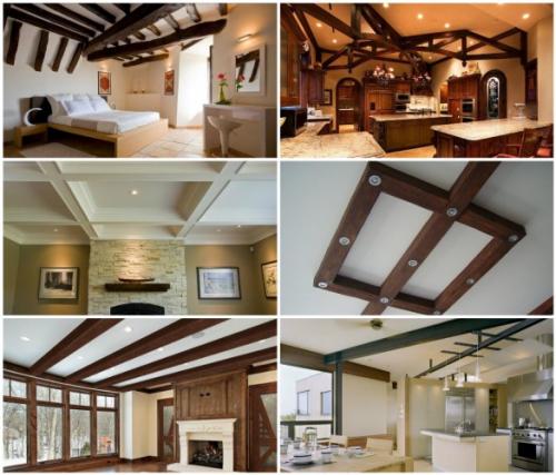 Балки на потолок из дерева. Разновидности фальшбалок