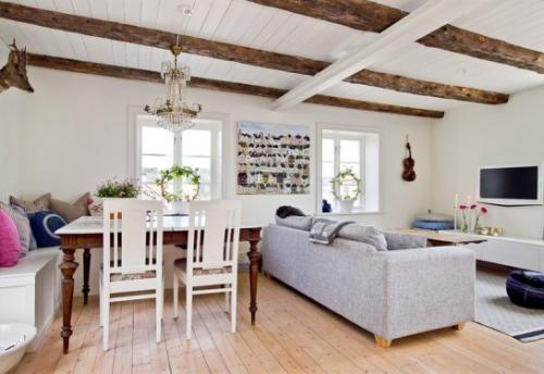 Как задекорировать балки в старом доме. Деревянные балки