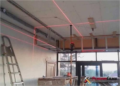 Двухуровневый потолок из гипсокартона своими руками. Вычисление уровня потолка