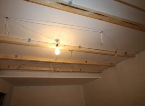 Крепление гипсокартона к потолку на деревянные рейки. Материал для деревянного каркаса