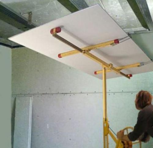 Монтаж гипсокартона на потолок в одиночку. Технология установки ГКЛ