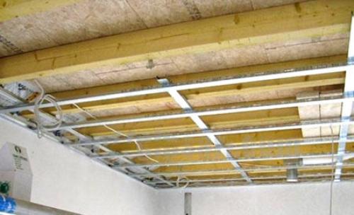 Подшивка потолка гипсокартоном по деревянным балкам. Установка гипсокартона на деревянный потолок с помощью металлического каркаса