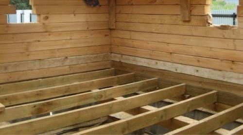 Как сделать пол из дерева на лагах. Установка лаг для пола 05